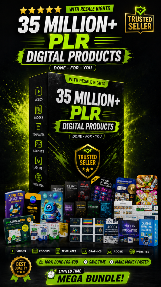 35 Million+ PLR Digital Products Bundle